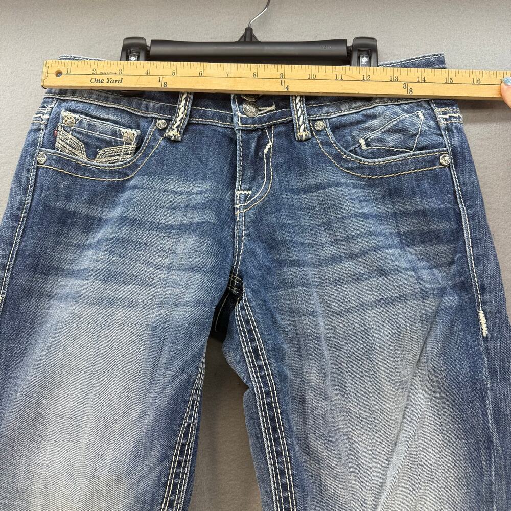 Vigoss Jeans Women's 3x21 Blue The York Capri Leather Studded Embellished - Picture 10 of 14